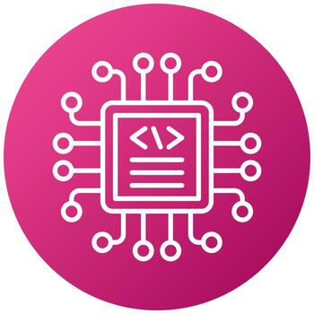 estilo de icono de procesador de código vector