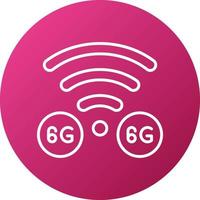 6G Network Icon Style vector