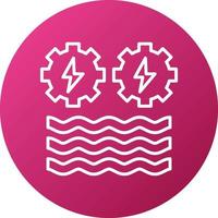 estilo de icono de energía hidroeléctrica vector