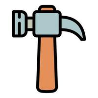 Hammer icon outline vector. Carpenter tool vector