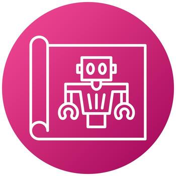 Robot Blueprint Icon Style vector