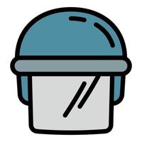 Police glass helmet icon outline vector. Security equipment vector
