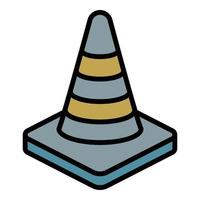 Road cone icon outline vector. Police equipment vector