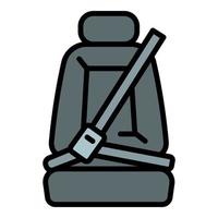 Car seat belt icon outline vector. Auto motor vector