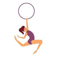 Acrobat with ring icon cartoon vector. Circus art vector