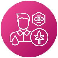 estilo de icono de usuarios de aceite de cbd vector