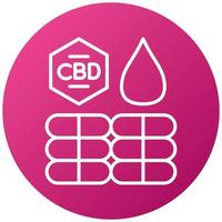 estilo de icono de bio cbd por cápsula vector