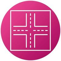 Four Way Intersection Icon Style vector