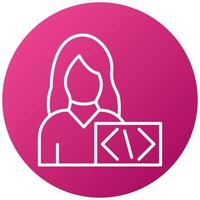 Coder Woman Icon Style vector