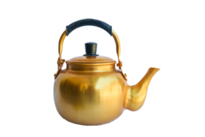 theepot, kruik, koper woestijn thee pot, antiek metaal theepot geïsoleerd Aan wit achtergrond, antiek ketel, goud theepot, metaal theepot, Chinese thee pot Aan wit achtergrond, antiek theepot, metaal ketel. png