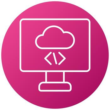estilo de icono de codificación en la nube vector