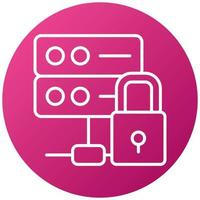 Database Lock Icon Style vector