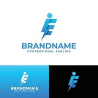 Letter IE Power Logo, suitable for any business with IE or EI initials. vector