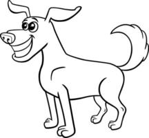 happy cartoon dog comic animal character coloring page vector