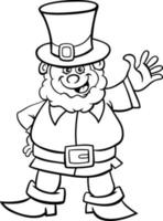 cartoon Leprechaun on Saint Patrick Day coloring page vector