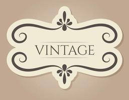 Vector vintage frame with swirls. Isolated old victorian banner or template.