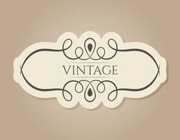 Abstract vector vintage frame decorated with swirls. Isolated victorian banner template with text.