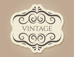 Vintage decorated frame with swirls. Vector isolated banner or template in Victorian style.