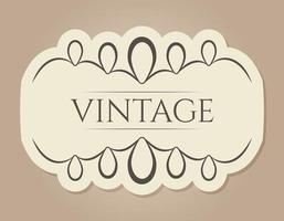 Vector vintage frame with swirls. Isolated old victorian banner or template.