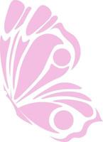 A pink butterfly with white wings is shown on a white background. vector