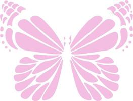 A pink butterfly with white wings is shown on a white background. vector