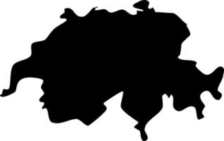 Switzerland country silhouette template. vector