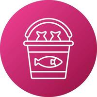 Fish Bucket Icon Style vector