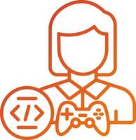 Game Developer Female Icon Style vector