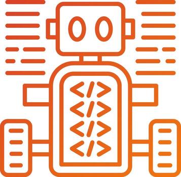 Programmed Robot Icon Style vector