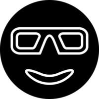 sonriente cara con gafas de sol icono estilo vector