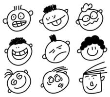 Silly Comic Cartoon Human Faces vector