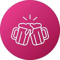 Beers Toasting Icon Style vector