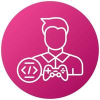 Game Developer Male Icon Style vector