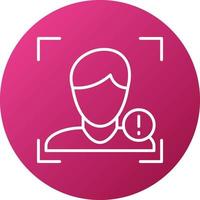 Face Detection Warning Icon Style vector