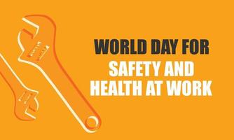 world day for safety and health at work. Template for background, banner, card, poster vector