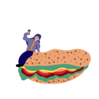 belegd broodje Hamburger voedsel breken de snel png