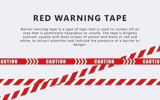 Red warning tapes. Marking tape. Barrier tape. Caution tapes. Vector scalable graphics