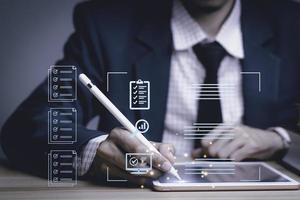 Document management system and IT business processes arranging for archiving Find and manage files and corporate data. Digital transformation of files. photo