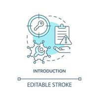 Introduction turquoise concept icon. Identification of key problems. Case drafting abstract idea thin line illustration. Isolated outline drawing. Editable stroke vector