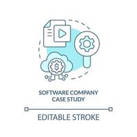 Software company case study turquoise concept icon. IT industry. Coding process abstract idea thin line illustration. Isolated outline drawing. Editable stroke vector