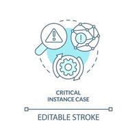 Critical instance case turquoise concept icon. Thesis analytics. Type of events study abstract idea thin line illustration. Isolated outline drawing. Editable stroke vector