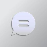 chat, chat bubble paper style, icon. Grey color vector background- Paper style vector icon.