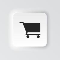 Rectangle button icon Basket. Button banner Rectangle badge interface for application illustration on neomorphic style on white background vector