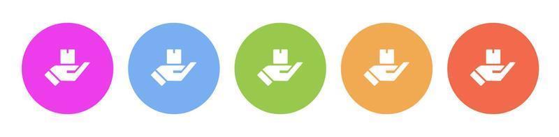 Multi colored icon Mass production package. Button banner round badge interface for application illustration on white background vector