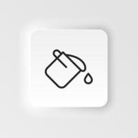 Bucket, color, fill vector icon. Element of design tool for mobile concept and web apps vector. Thin neumorphic style vector icon for website design on neumorphism white background