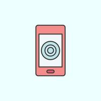 mobile, record color vector icon, vector illustration on white background
