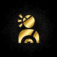 Accident, driver, inure, personal gold, icon. Vector illustration of golden particle background . Vector gold background