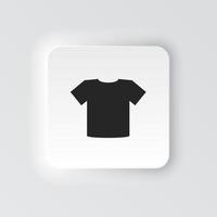 rectángulo botón icono camisa. botón bandera rectángulo Insignia interfaz para solicitud ilustración en neomórfico estilo en blanco antecedentes vector