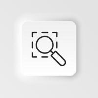 Area, region, zoom vector icon. Element of design tool for mobile concept and web apps vector. Thin neumorphic style vector icon for website design on neumorphism white background