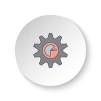 Round button for web icon, graphic, setting. Button banner round, badge interface for application illustration on white background vector